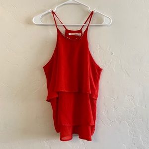 HAVE Red Tiered Lightweight Blouse Size Large